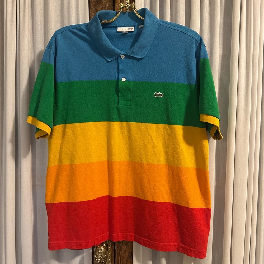Lacoste x Polaroid Colour Striped Classic Fit Polo Shirt - Picture 2 of 13